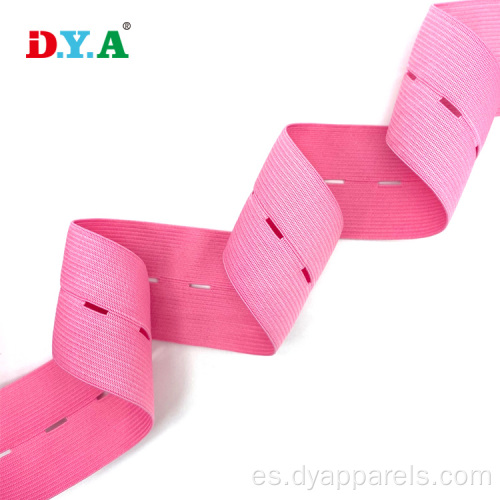 Banda elástica de ojal de punto rosa rosa para coser